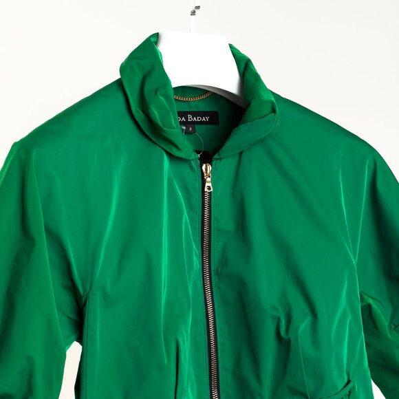 Lida Baday Green Radzimir Short-Sleeve Cropped Zip Jacket - Picture 3 of 8